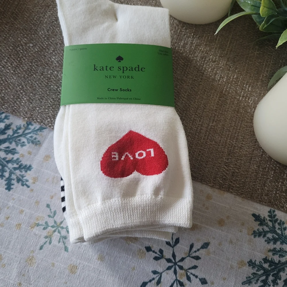 Kate Spade set of three crew socks, new